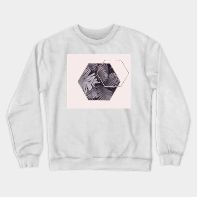 Blush geometric botanical fern Crewneck Sweatshirt by RoseAesthetic